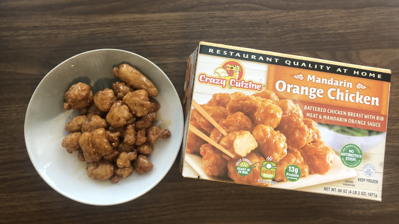 Crazy Cuizine Mandarin orange chicken in a bowl.