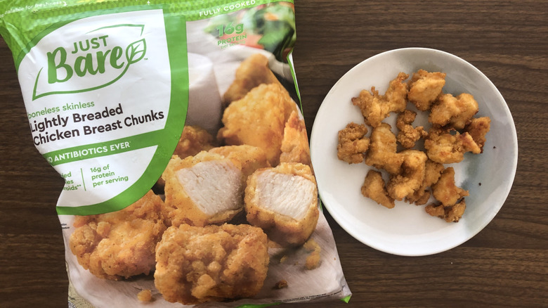 Just Bare chicken nuggets from Costco on a plate.