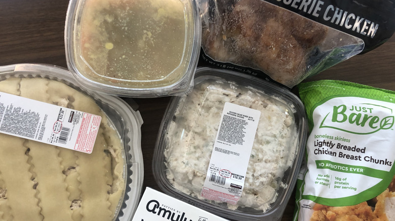 Costco chicken products still in packaging.