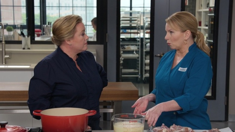 Bridget Lancaster and Julia Collin Davison on "America's Test Kitchen"