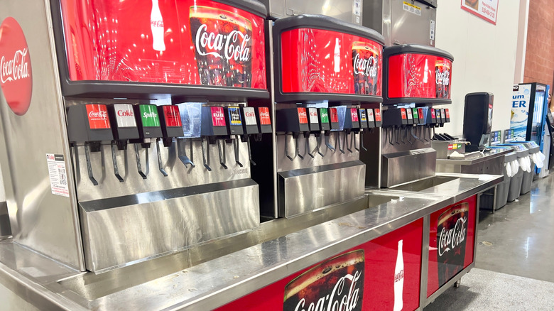 Coca Cola soda fountain at a US local Costco wholesale warehouse