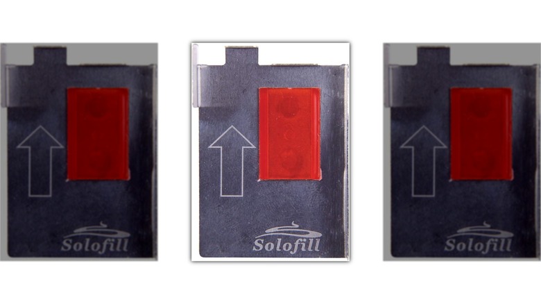 A close-up shot of the SoloClip 2 converter clip for Keurig machines on white background