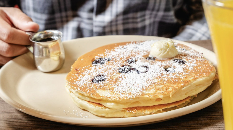 pancakes served on plate