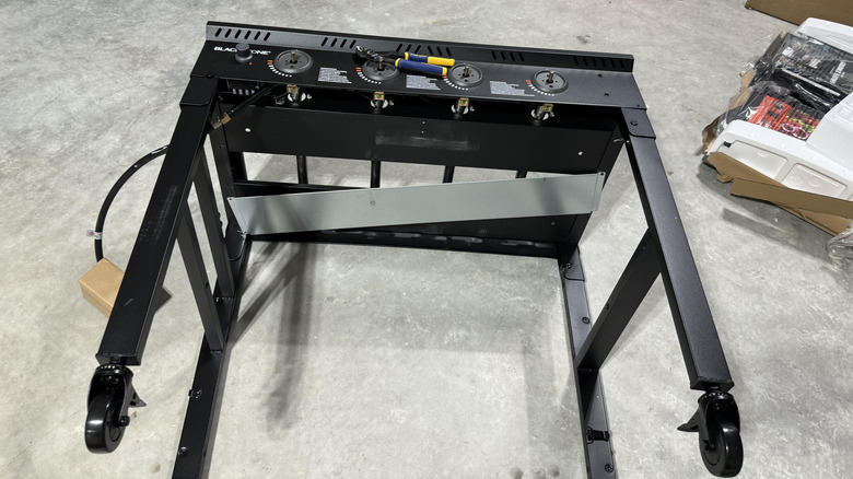 Blackstone grill being assembled