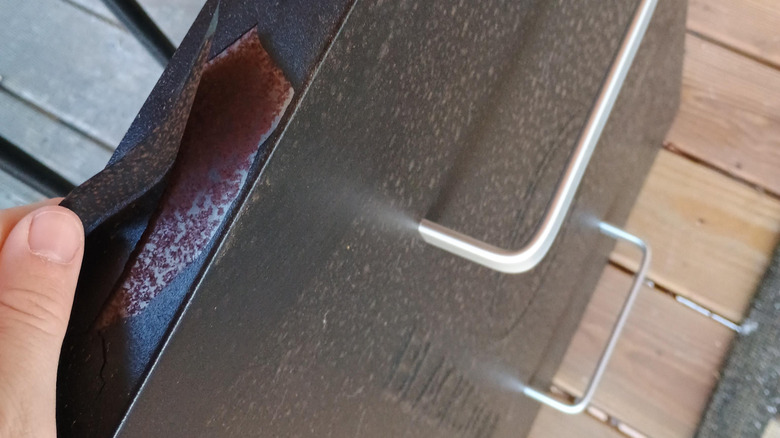 Paint peeling off a Blackstone grill
