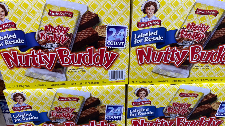 Boxes of Little Debbie Nutty Buddy bars