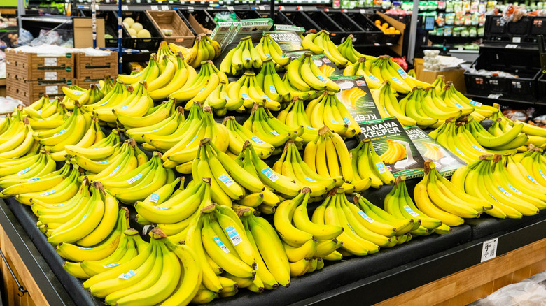 A store display of bananas