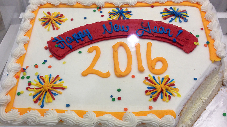 Costco sheet cake with custom piping