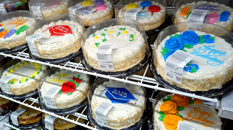 A selection of round Costco cakes