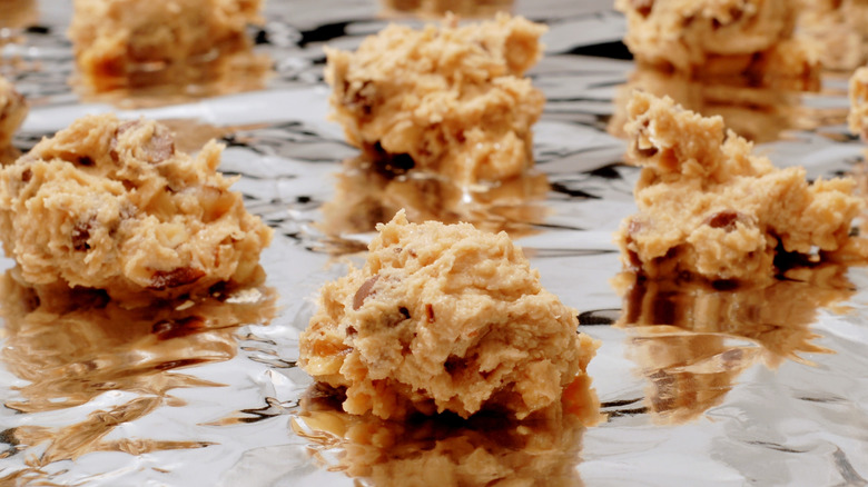 Cookie dough on foil pan
