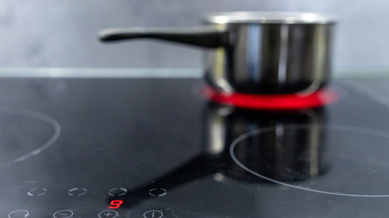 water boiling on induction stove