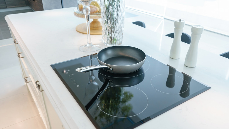 induction stove in modern kitchen
