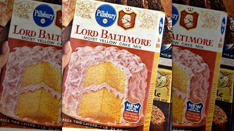 A 1965 Pillsbury ad for its Lord Baltimore Moist Yellow Cake Mix