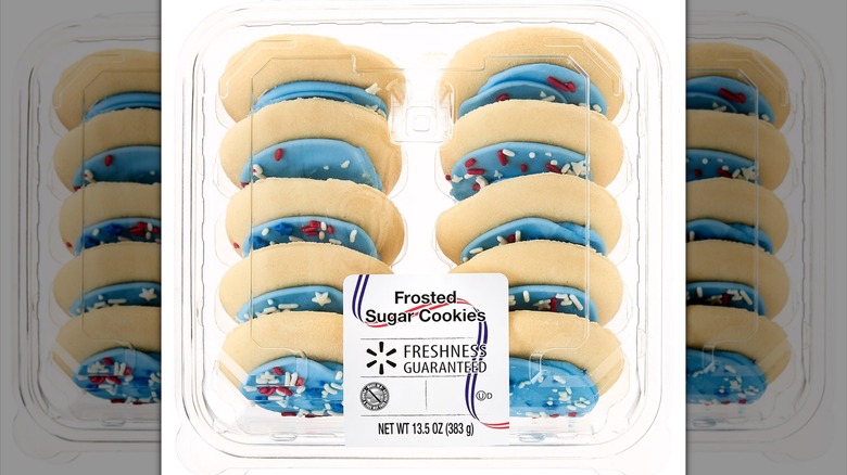 Package of Freshness Guaranteed Blue Frosted Cookies with Patriotic Sprinkles from Walmart