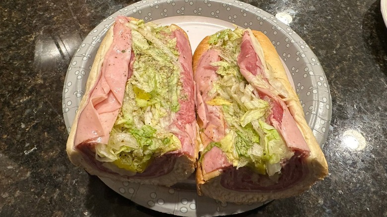 Open-faced view of Market Basket Italian Sub