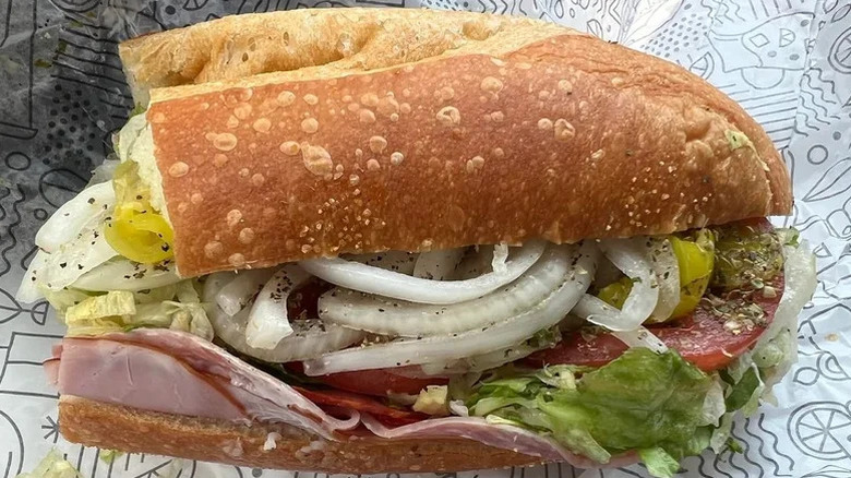 View of Publix Italian Sub on White Bread