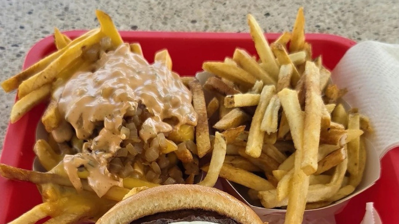 Well done Animal Style fries at In-N-Out