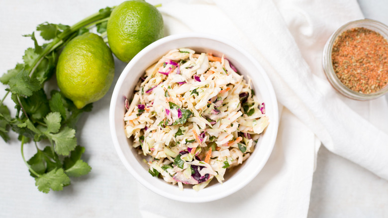 taco slaw served on table