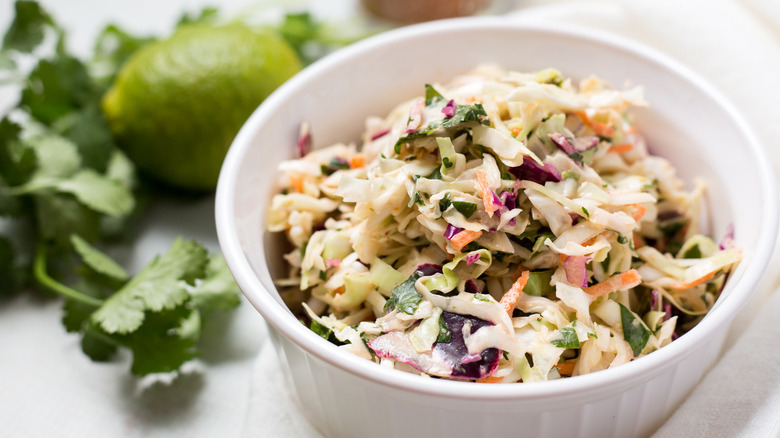 taco slaw served on table