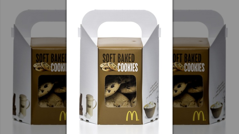 close up of McDonald's cookie tote box