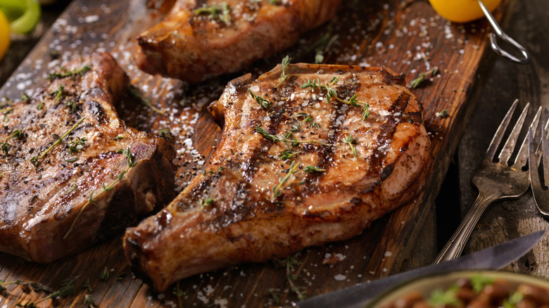 A tasty, lean, barbecued pork chop