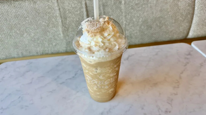 Panera Pumpkin Spice Frozen Java on white table