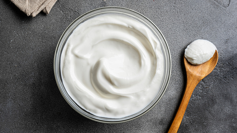 Bowl of sour cream