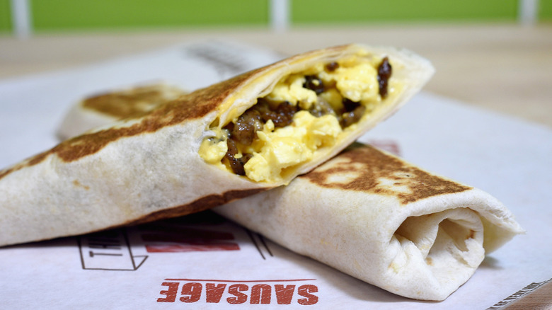 Grilled breakfast burrito at Taco Bell