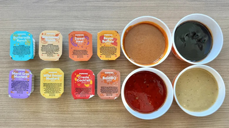 Popeyes sauce lineup