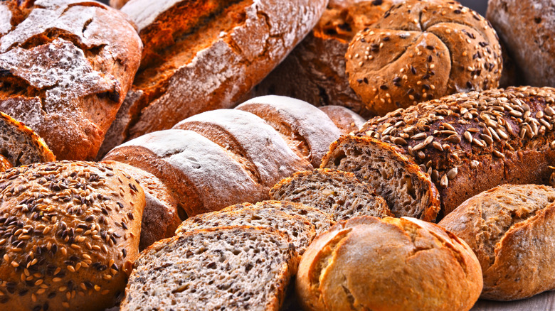 an assortment of different loaves of bread