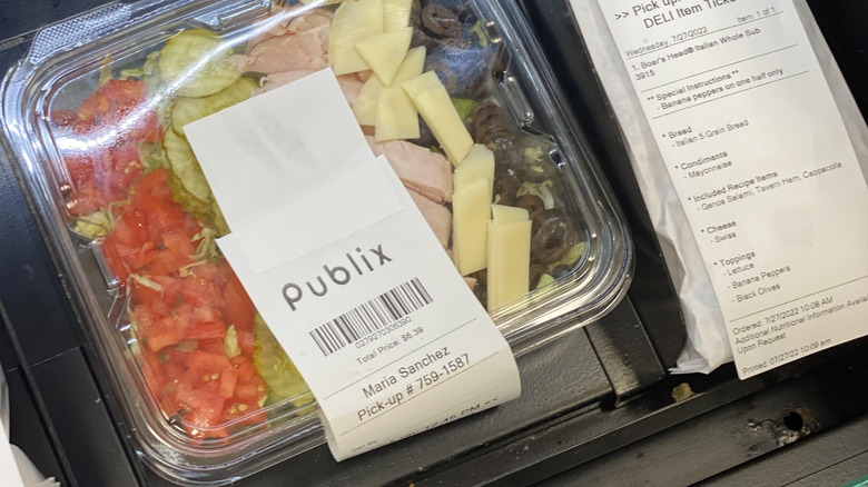 a Publix Italian sub converted to a salad in a plastic container