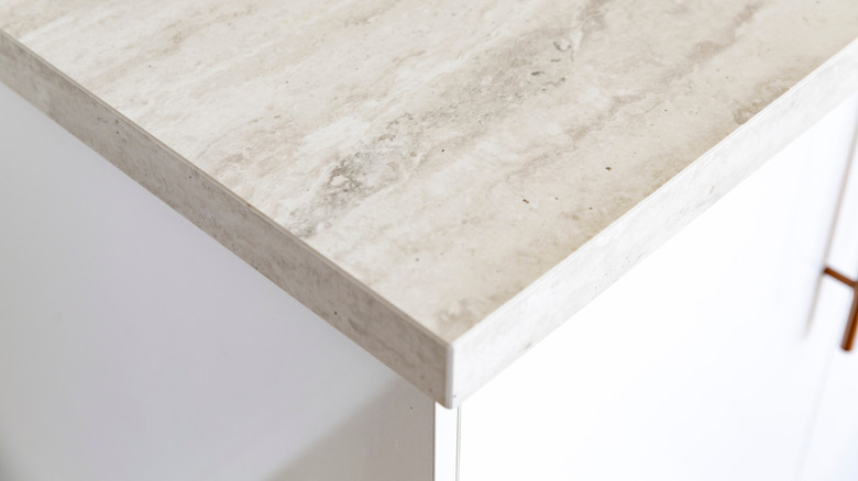 Close-up of marble countertop with matte finish