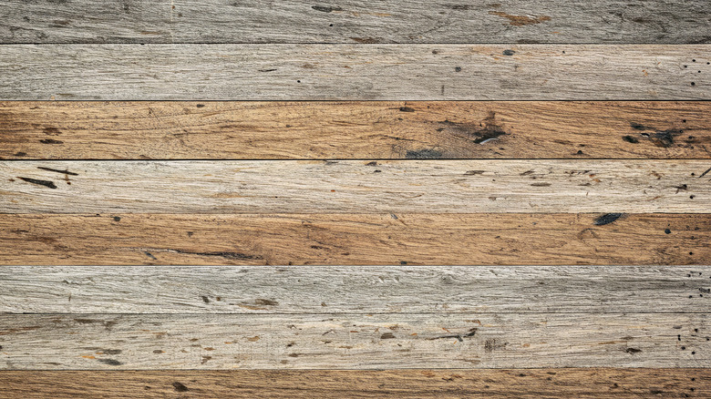 Detail shot of reclaimed timber surface