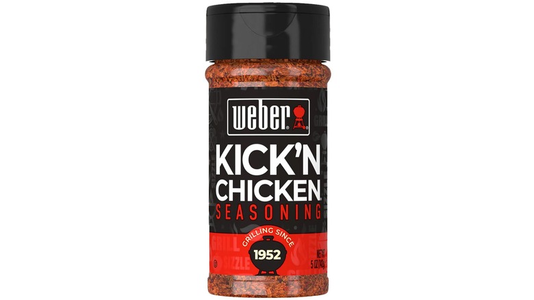 Weber Kick 'N Chicken seasoning container on white background