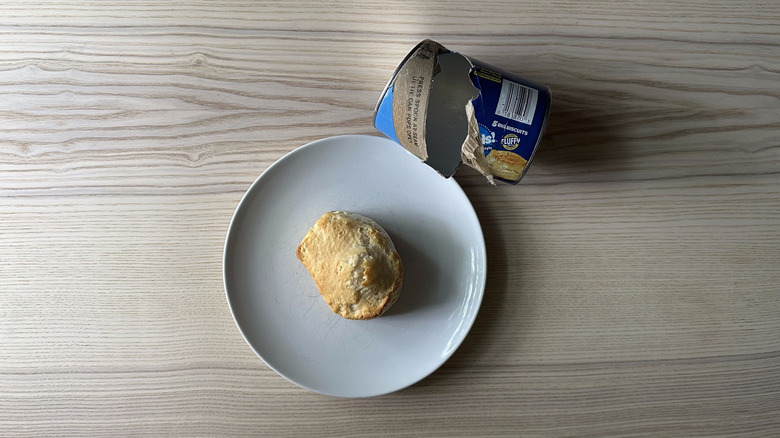 Pillsbury Grands! Buttermilk biscuit on white plate