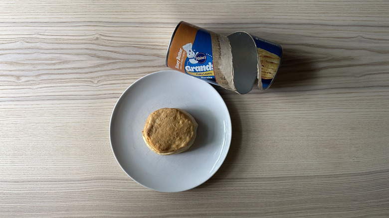 Pillsbury Grands! Honey Butter biscuit on white plate