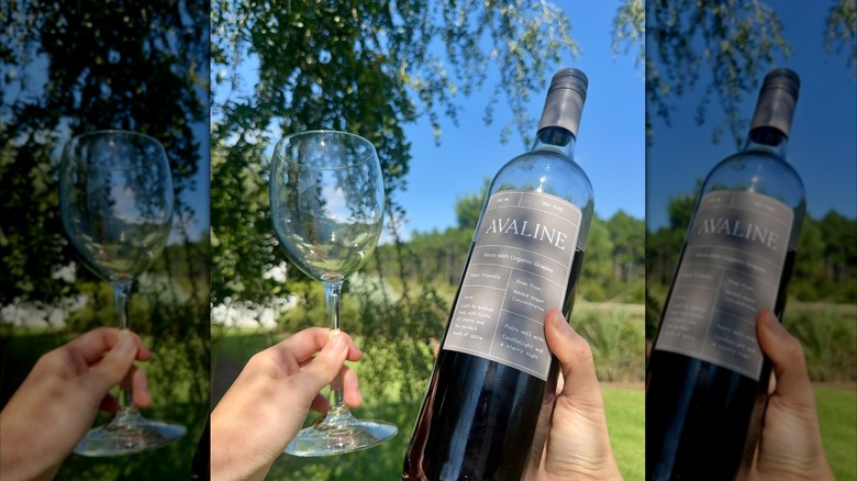 Avaline bottle in outdoor setting