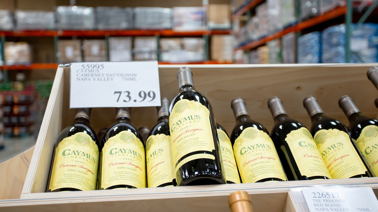 Caymus Cabernet in grocery store bin with price