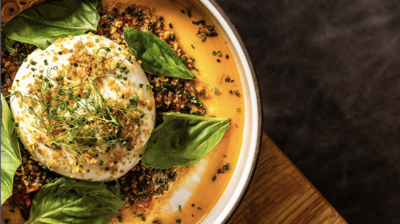 Burrata at Tavernetta restaurant Denver