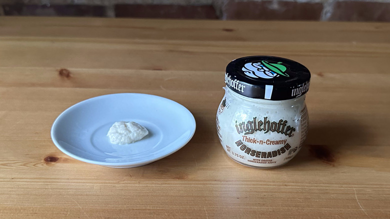 Inglehoffer Thick 'n' Creamy Horseradish on wooden table
