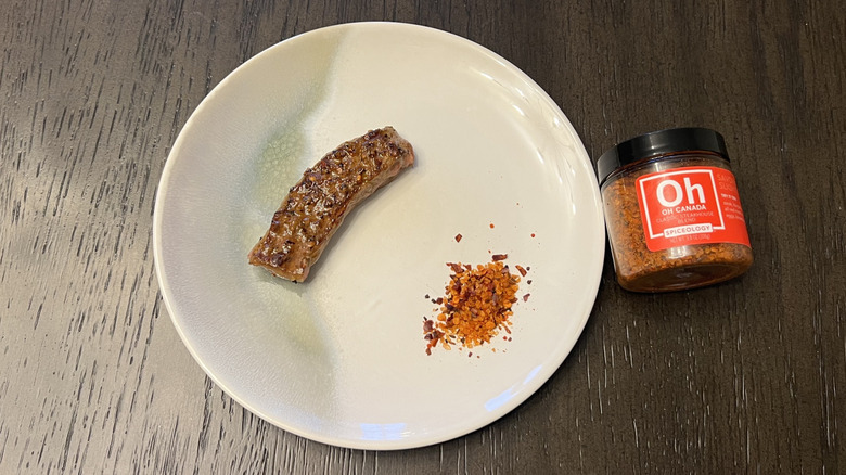 Oh Canada Classic Steakhouse Blend on steak cut