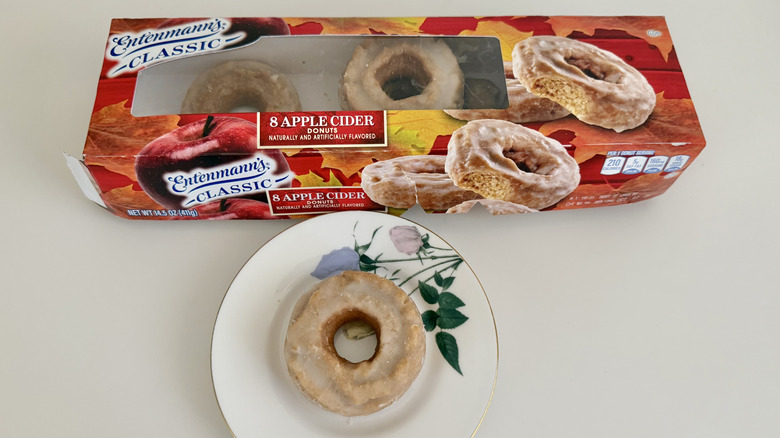 Entenmann's Classic Apple Cider Donuts package on a table