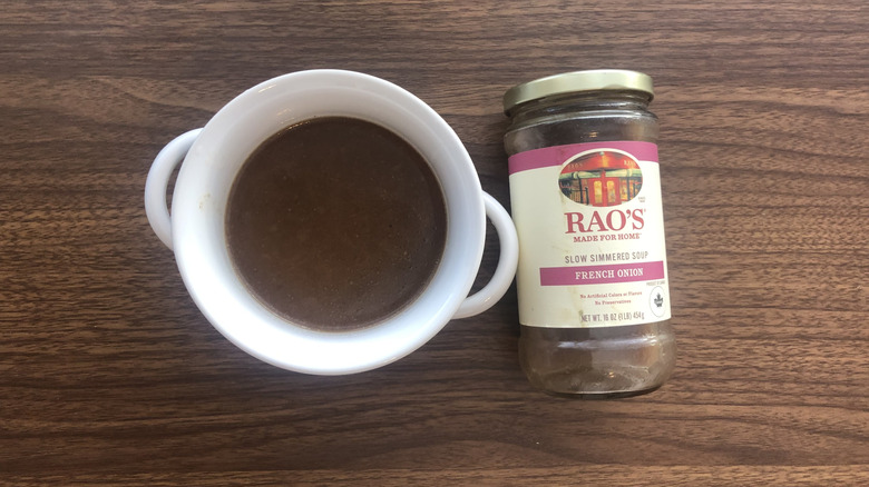 Rao's french onion soup in a crock