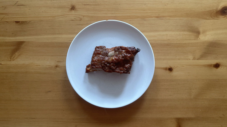 Curly's Baby Back Pork Ribs on white plate