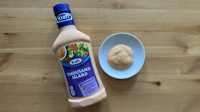 Kraft Thousand Island Dressing on wooden table