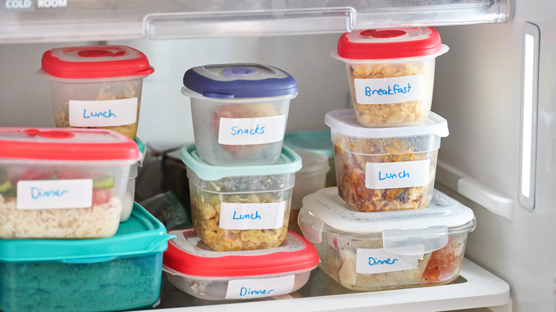 tupperware with leftovers