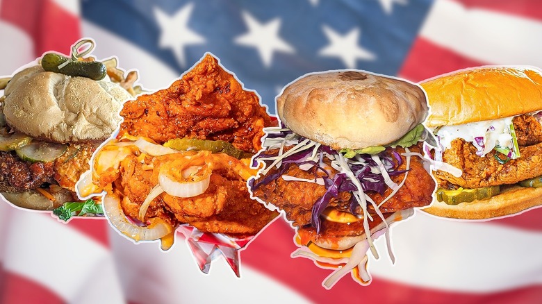 Several of the best fried chicken sandwiches from various states