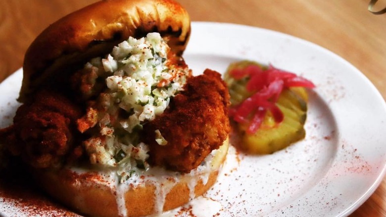 Chicken sandwich on a plate