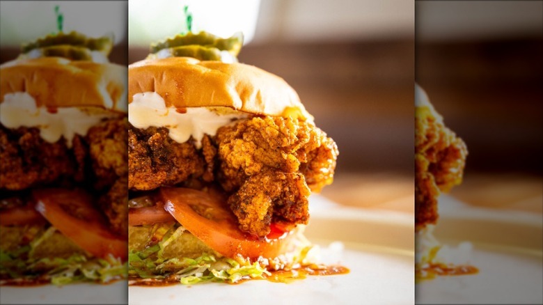 Tyrone's Hot Chicken Sandwich from Nadeen's Hermitage Haven in Tennessee