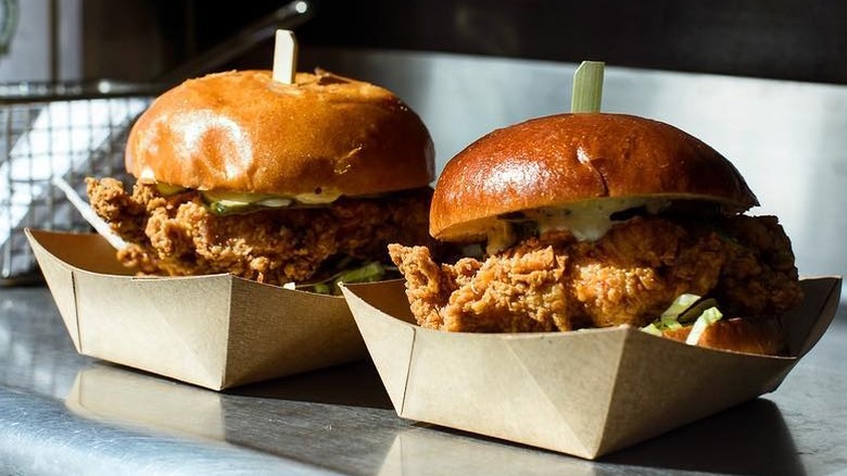 Two chicken sandwiches